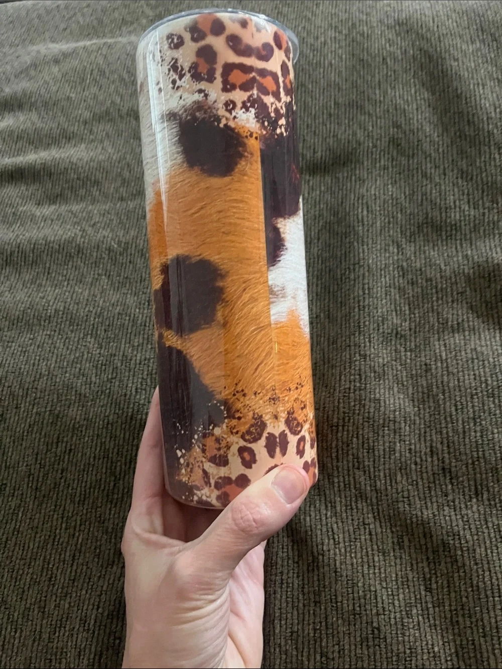 Yellowstone Dutton Ranch 1883 Leopard Print Tumbler - Orange/Brown